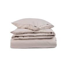 Lexington Randig lyocell flanell bäddset, beige/vit