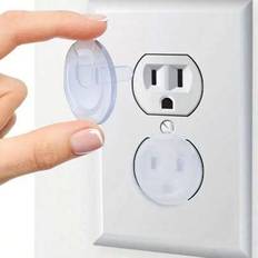 5/10/20/30 st genomskinligt uttagsskydd Säkerhetsuttag Kontaktskydd Plastpluggar för eluttag Babysäkring vägguttagsskydd - transparent (5 st,10 st,20 st,30 st)