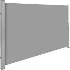 tectake® Sidomarkis Utdragbar, i Aluminium, Insynsskydd Uteplats, Vindskydd Balkong, Automatisk Upprullningsmekanism, Vattenavvisande Polyester, Enkel Montering, 160 x 300 cm – Grå