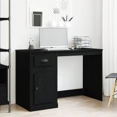 Skrivbord med hurts svart ek 50x115x75 cm konstruerat trä