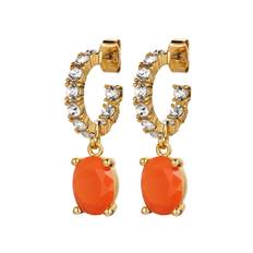 Dyrberg/Kern Barbara Ãrhänge, Färg: Guld, Orange, Onesize, Kvinna