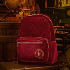 Back To School Women Quilted Lion & Letter Embroidery Fashion Backpack - Burgundy - Large