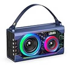 LEKATO Bluetooth Speakers, Portable Outdoor Speakers with LED Light, 20W Stereo Audio, BT 5.3, 12H+ Playtime, Rechargeable Type-C, Powerful Speaker for Party Home Outdoor Camping Beach