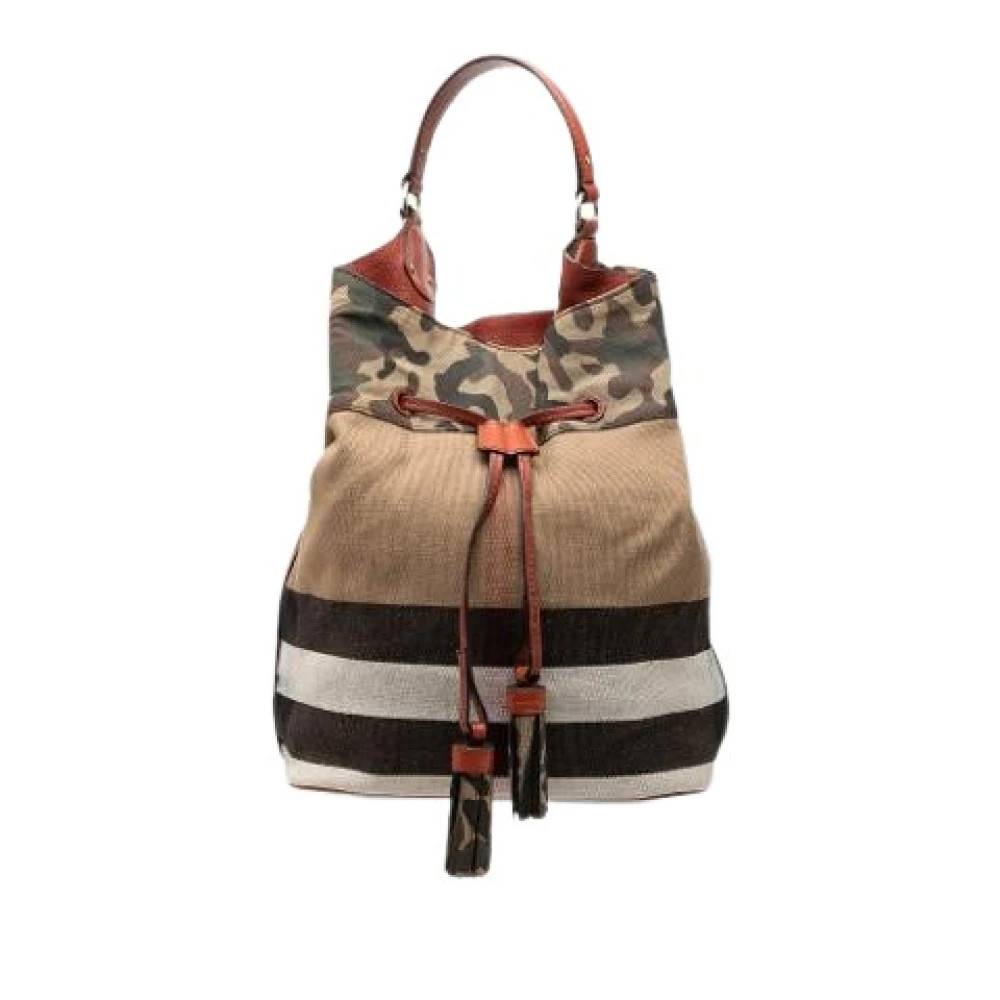 Burberry Vintage Pre-owned Susanna Bucket Bag - Vintage - Dame - Flerfarvet - ONE SIZE - Læder