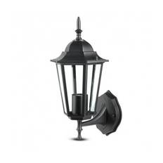 V-Tac svart vegglampe - IP44 utendørs, E27 fatning, uten lyskilde