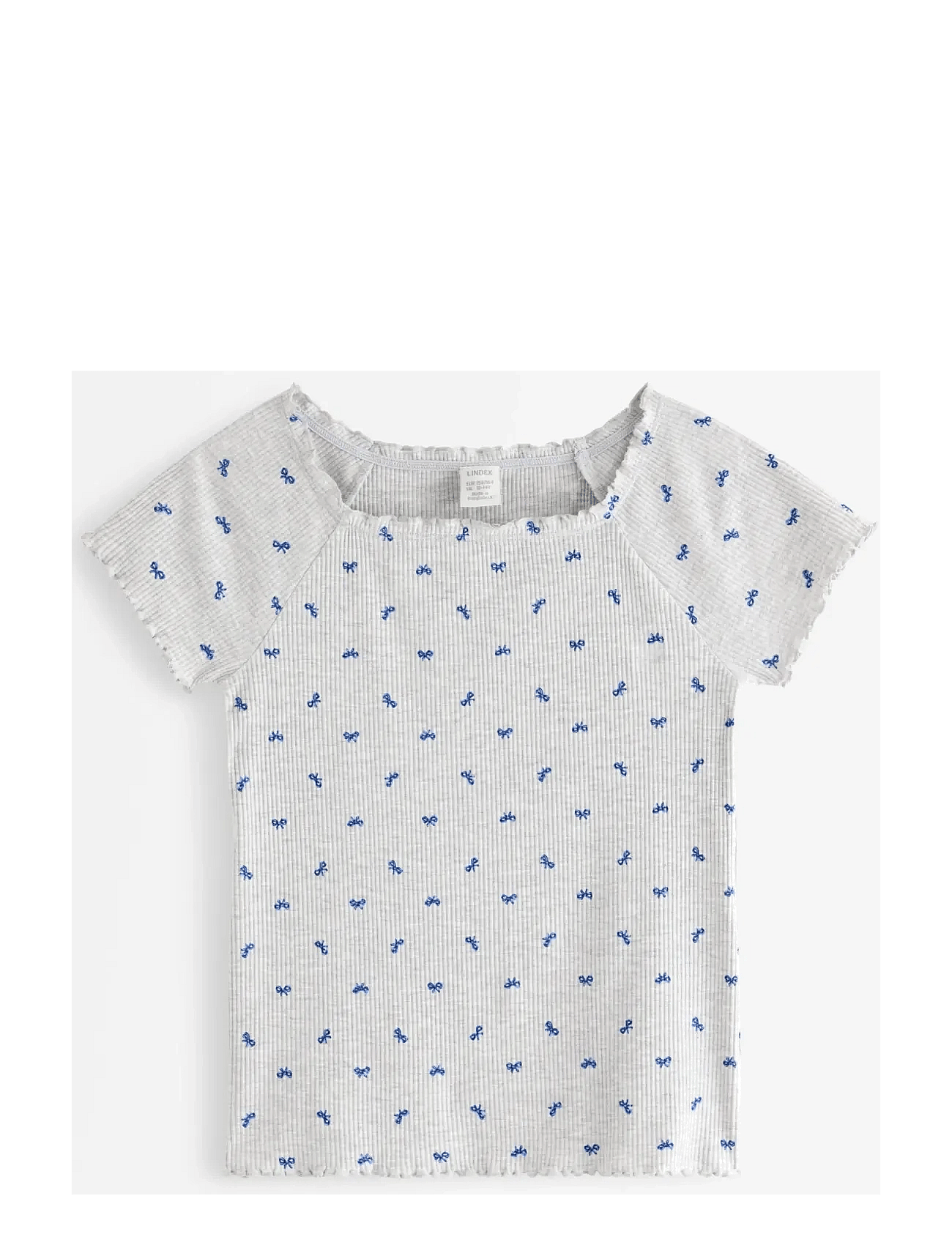 Lindex Ribbed Top - Grey - 134/140