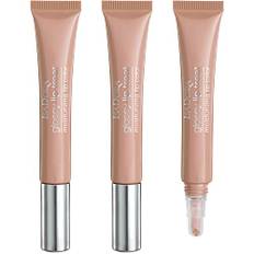 IsaDora Glossy Lip Treat Lip Gloss – Mjukgörande Nude Läppglans Plumping Effekt Återfuktande Glans Set med Hyaluronsyra + Jojoba + Kollagen –Vegan Makeup, 3-Pack 52 Sweet Praline