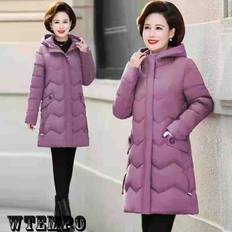 WTEMPO Women's Cotton-padded Clothes Mid-length Thicken Coats Plus Size Winter Jacket Mother's Winter Clothes Jackets Parka Warm XL