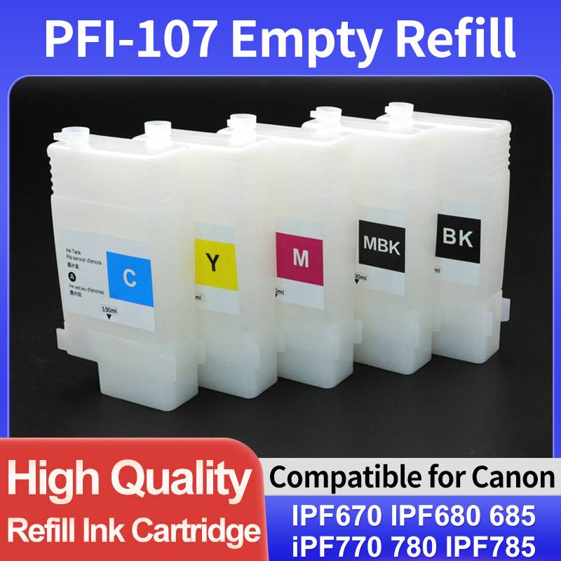 PFI-107 PFI107 Refill Ink Cartridge for Canon iPF670 iPF680 iPF685 iPF770 iPF780 iPF785 iPF-670 685  Printer plotter With chip