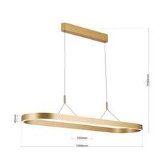 ORION Carrara LED-hänglampa, matt guld, höjdjusterbar, CCT