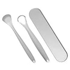 Healvian 1uppsättning Stainless Steel Tunga Skrapa Ergonomisk Tunga Rengöringsverktyg För Munvård i Metalkonfektion Rengöring Lätt Att Ta Resa