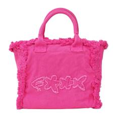 F**k, Taske, Dame, Lyserød, ONE SIZE, Bomuld, Boho-Chic Frynset Strandtaske
