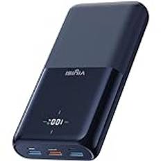 VIYISI Power Bank 30 000 mAh 22,5 W PD QC 3.0 externt batteri snabbladdning USB C bärbart batteri med 3 ingångar och 4 utgångar med LED-patall för iPhone 15 14 13 12 11 X XR Samsung(blå)