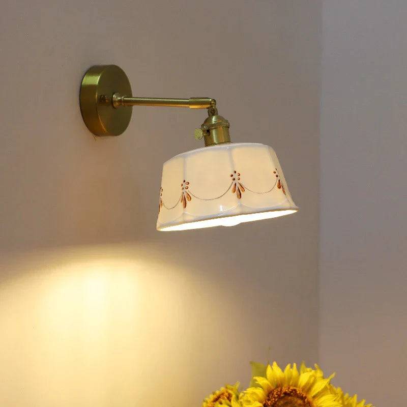 ZenGlow Lampa - Retro Japansk Vägglampa med Strömbrytare - A1 / 12W glödlampa x 1