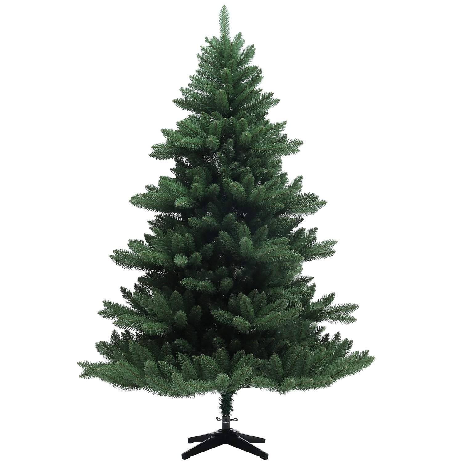 Kunstigt juletræ, 180 cm juletræ med 880 spidser, foldbar stålbund, flammehæmmende, til juledekoration, indendørs, grøn