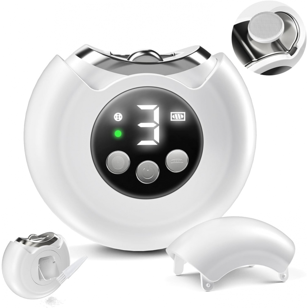 Elektrisk negleklipper, 3 i 1 automatisk neglesliber med LED-lys, 3 hastigheder