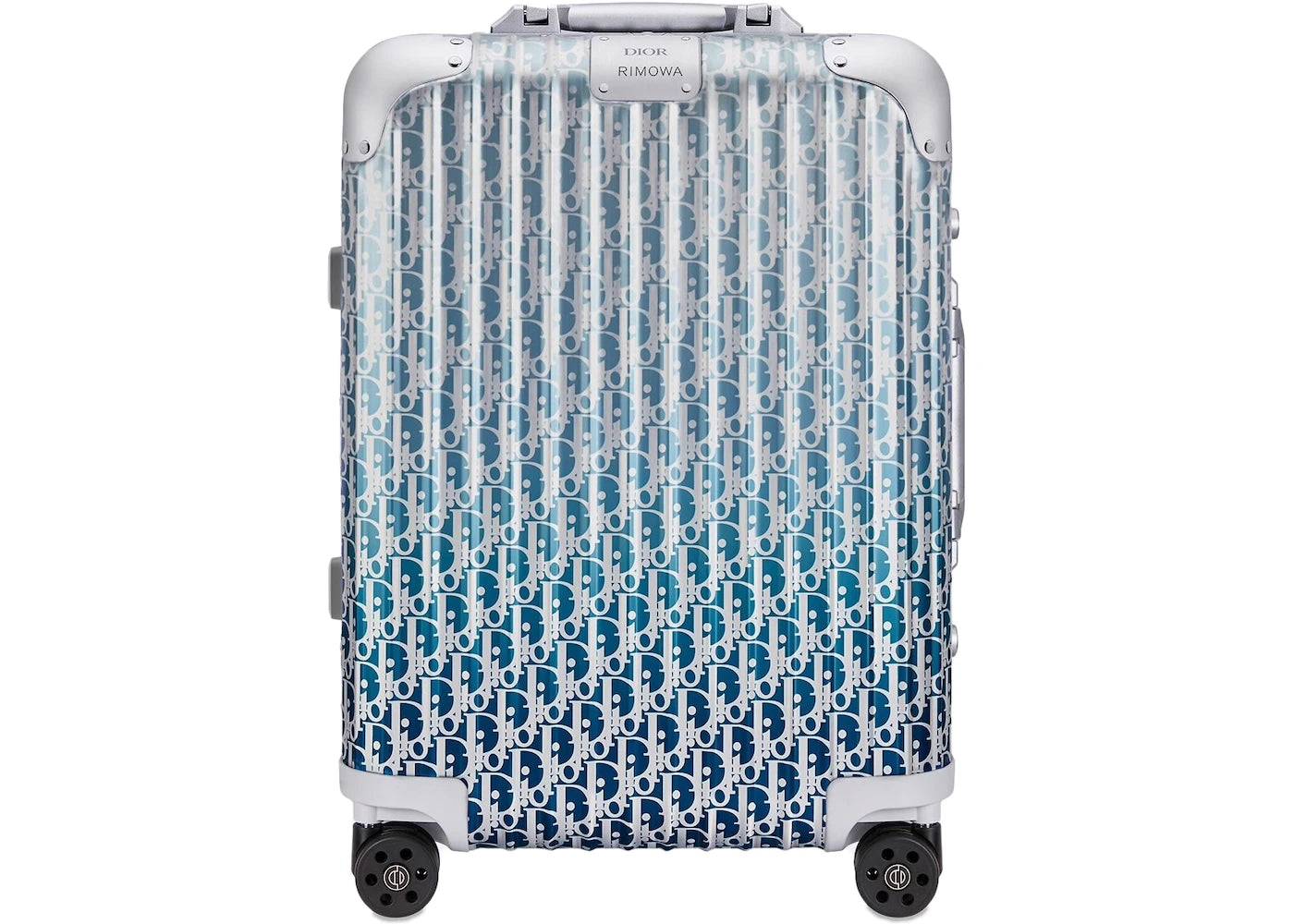 Dior x RIMOWA 4-Wheel Cabin Suitcase Aluminium Dior Oblique Blue Gradient - One Size