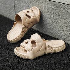 TEMU Men's Skull Slides, Casual Non Slip Slippers, Open Toe Shoes For Indoor Outdoor Beach Shower, Spring And Summer