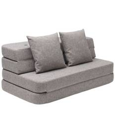 By KlipKlap KK 3 Fold Sofa W. buttons - flere farver - Blue grey w. grey buttons*