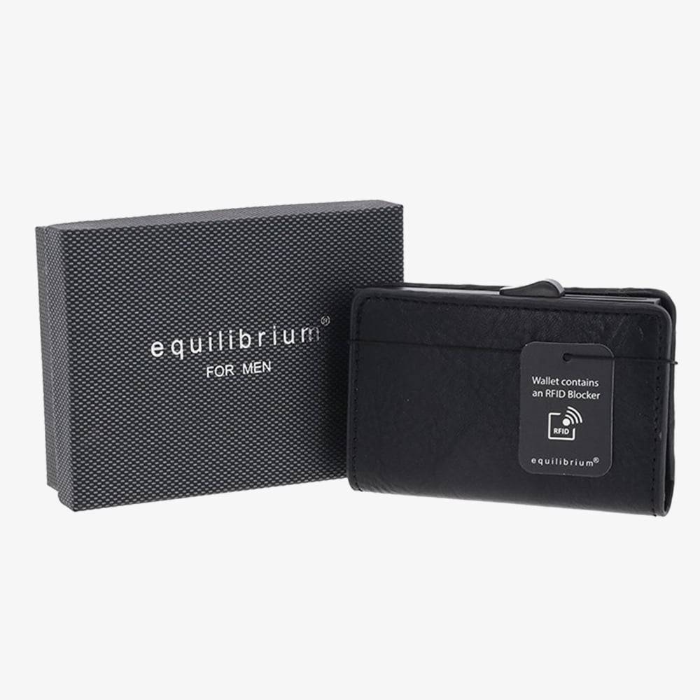 Equilibrium Mens Black Credit Card Holder & Coin Wallet 339151
