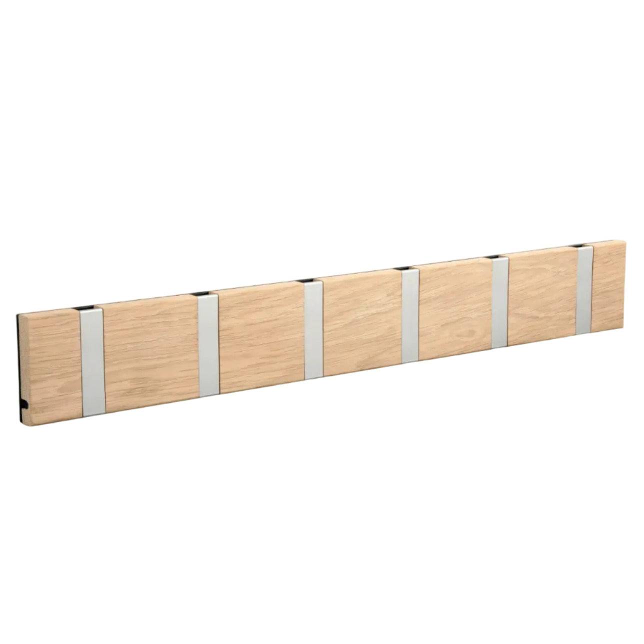 Knax - Knax 6 knagerække - Sæbebehandlet eg / Aluminium