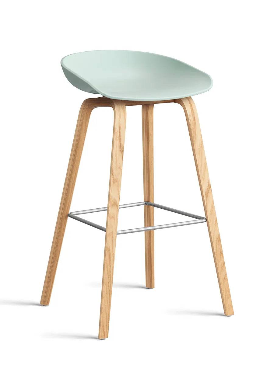 About a Stool AAS32 fra Hay Høj - B 50 x D 46 x H 74-85 cm / Dusty Mint / Lakeret eg - Jacobsen Plus
