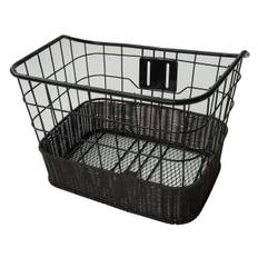SAGISAKA Bicycle Wire Rattan Front Compatible with Small 48425 Basket, & Basket, Wheels, Black/Brown