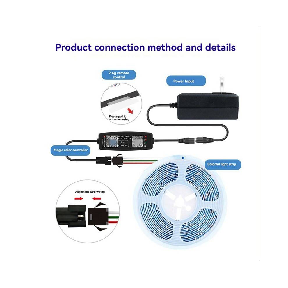 2X WS2812B LED Controller APP Control Music Controller for SK6812 WS2811 LED Pixel Light Strip 12V-24V