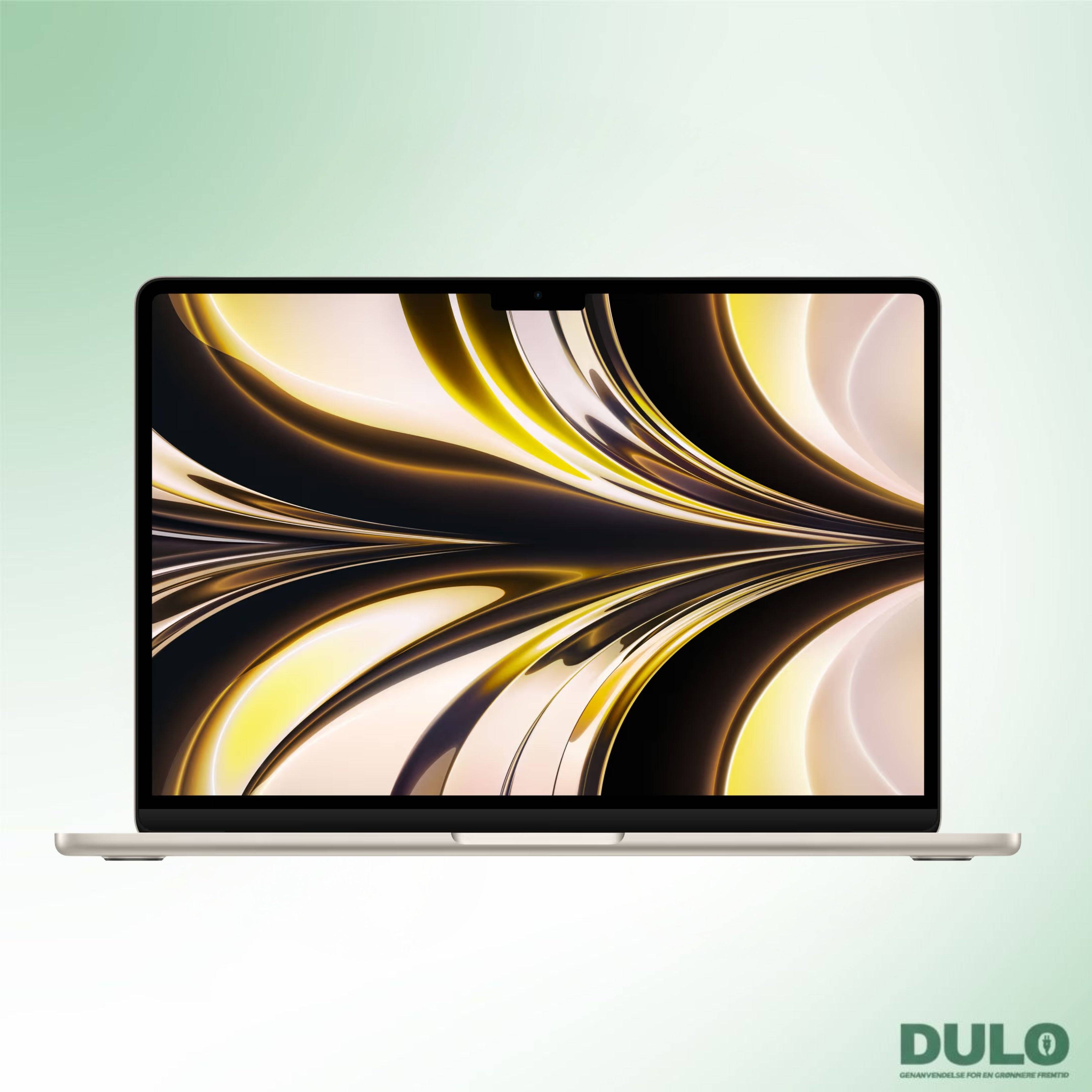 Macbook Air 13,6'', M2, 2022 (A2681) - Fremragende / 256 GB SSD 16GB RAM / Stjerneskær