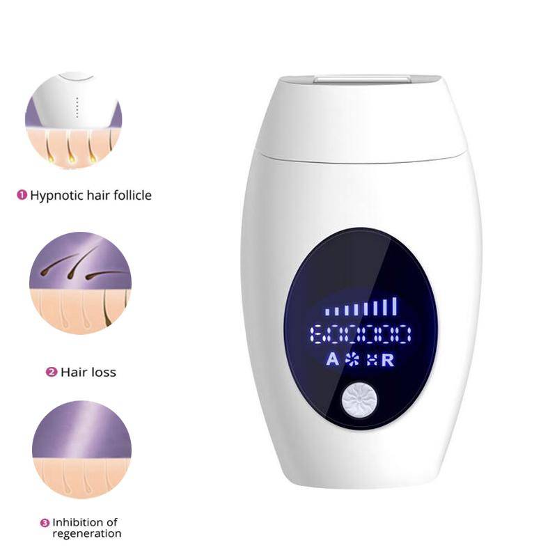 Mini 600000 Blixt Permanent Epilator Laser Hårborttagning Elektrisk för Hushåll Permanent Läpphår vit