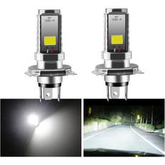 2 stk. H4 LED-pærer, 12V motorcykel/bil forlygter, 12W COB-pærer Forlygter LED-pære til fjernlys, fjernlys/nærlys