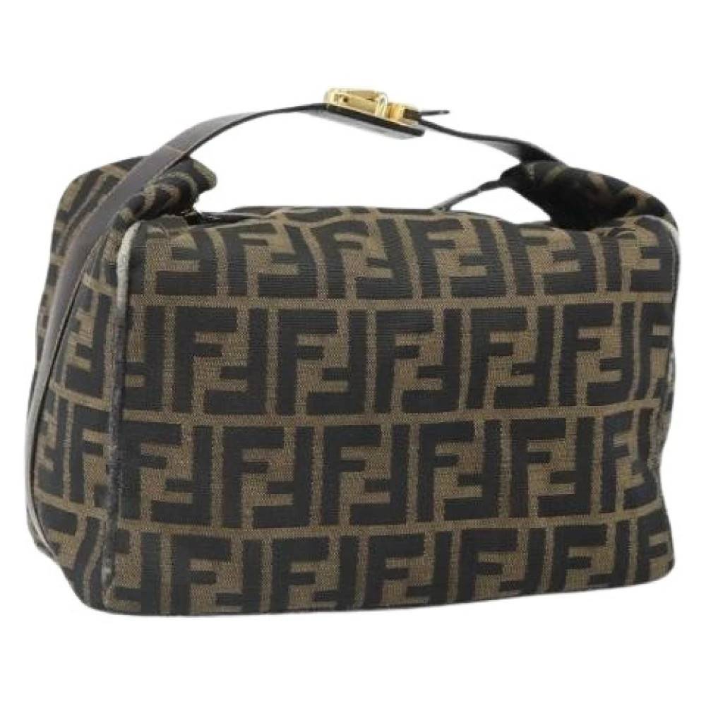 Fendi Vintage Pre-owned Canvas Håndtaske - Vintage - Dame - Brun - ONE SIZE - Tyl