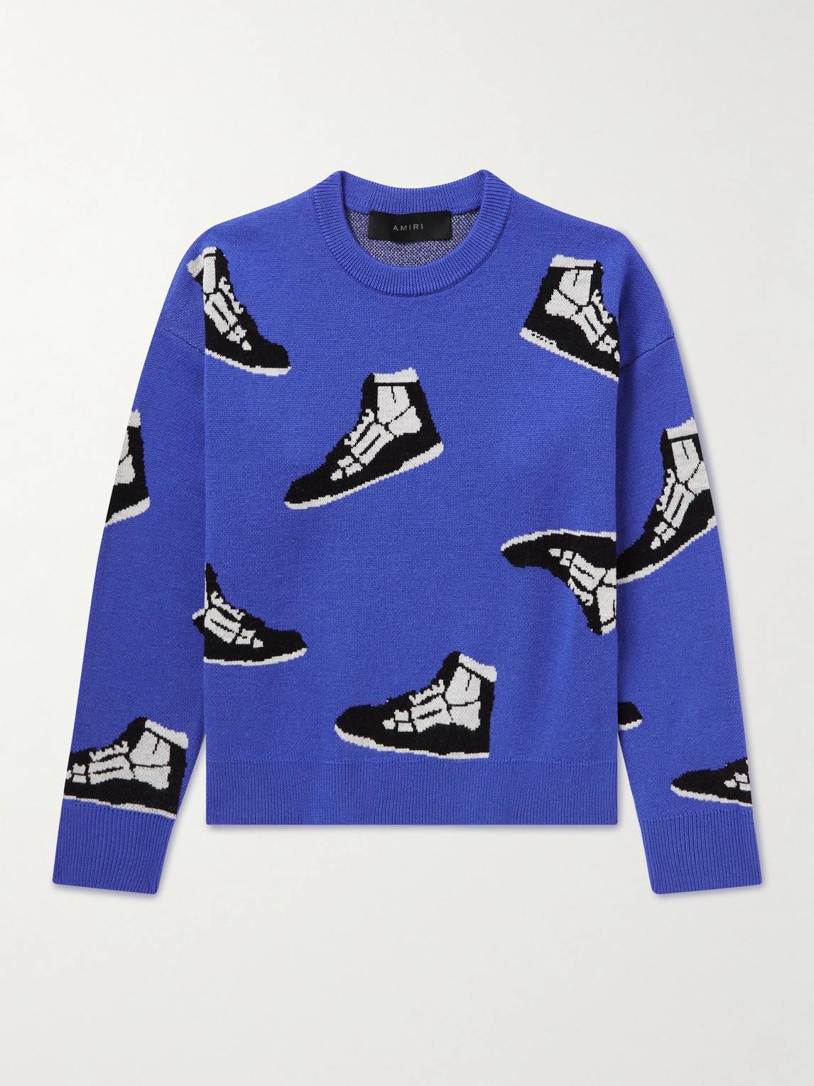 AMIRI KIDS - Jacquard-Knit Wool Sweater - Men - Blue - 10