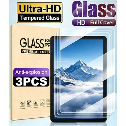 3 st härdat glas skärmskydd, 9H hårdhet, explosionsäkert, reptåligt, enkel applicering, kompatibelt med Samsung Galaxy Tab S10+S10 FE A11+12.4 tum/kom - HD (Multi-size)