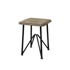 Chic Antique - Sidebord m/træplade Patineret sort H53xB40xL40cm.