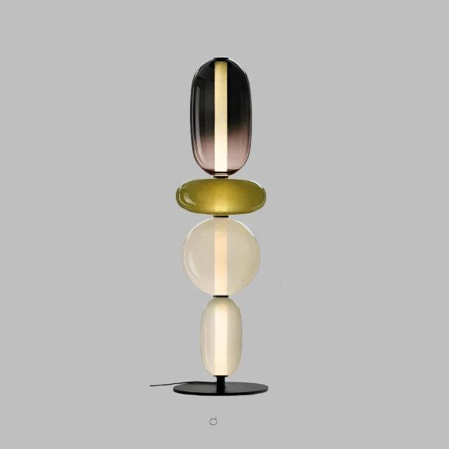 ChromaLuxe - Designer Golvlampa med Färgaccenter för en Sprudlande Atmosfär - Bordslampa 4 D-koppar / Varmt ljus