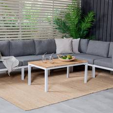 Eze - Sofabord i teak og hvid aluminium