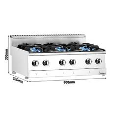 Gas hob - 19.5 kW - 6 burners