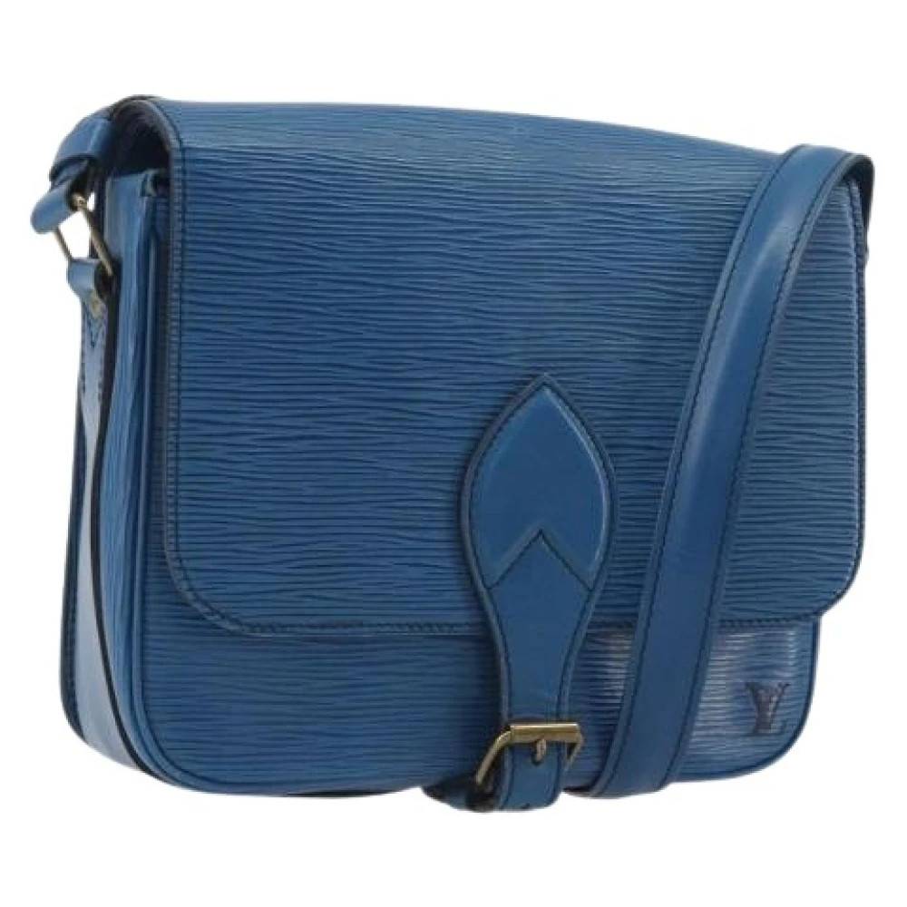 Louis Vuitton Vintage Pre-owned Cartouchiere Skuldertaske - Vintage - Dame - Blå - ONE SIZE - Uld
