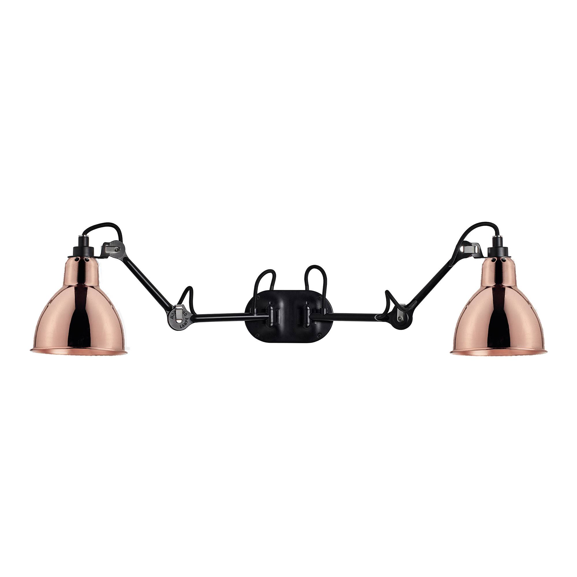 DCWéditions - Lampe Gras 204 Round Double, Black/Copper - Sänglampor - Bernard-Albin Gras - Koppar