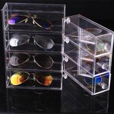 Flerlagers akryl läppstift makeup lådhållare fodral kosmetika förvaring makeup glasögon organisatör nagellack display stativ ställ - 1 lager