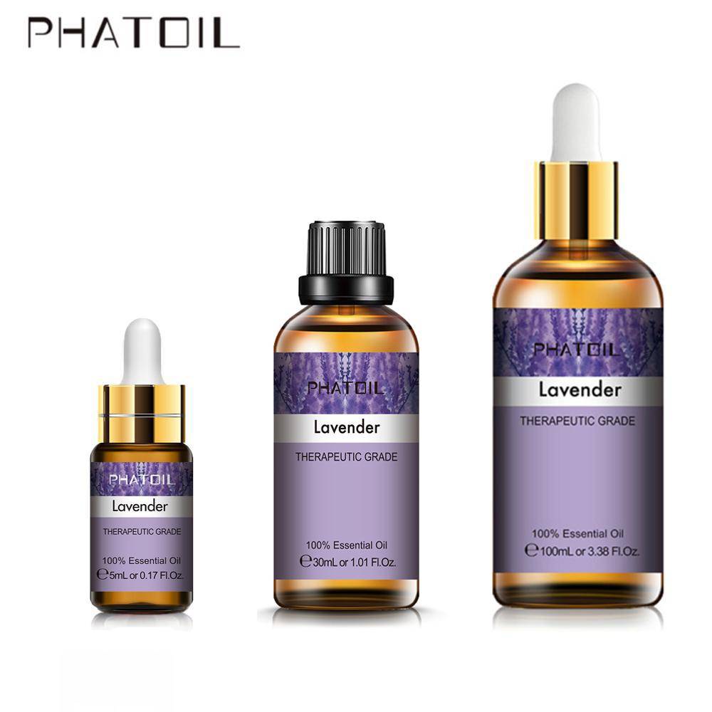 PHATOIL Lavendel eterisk olja för Air Fresh Diffuser Sterilisering Hjälp Sömnande kropp lindra Parfym Doftolja 5ML/10ML/30ML/100ML gray