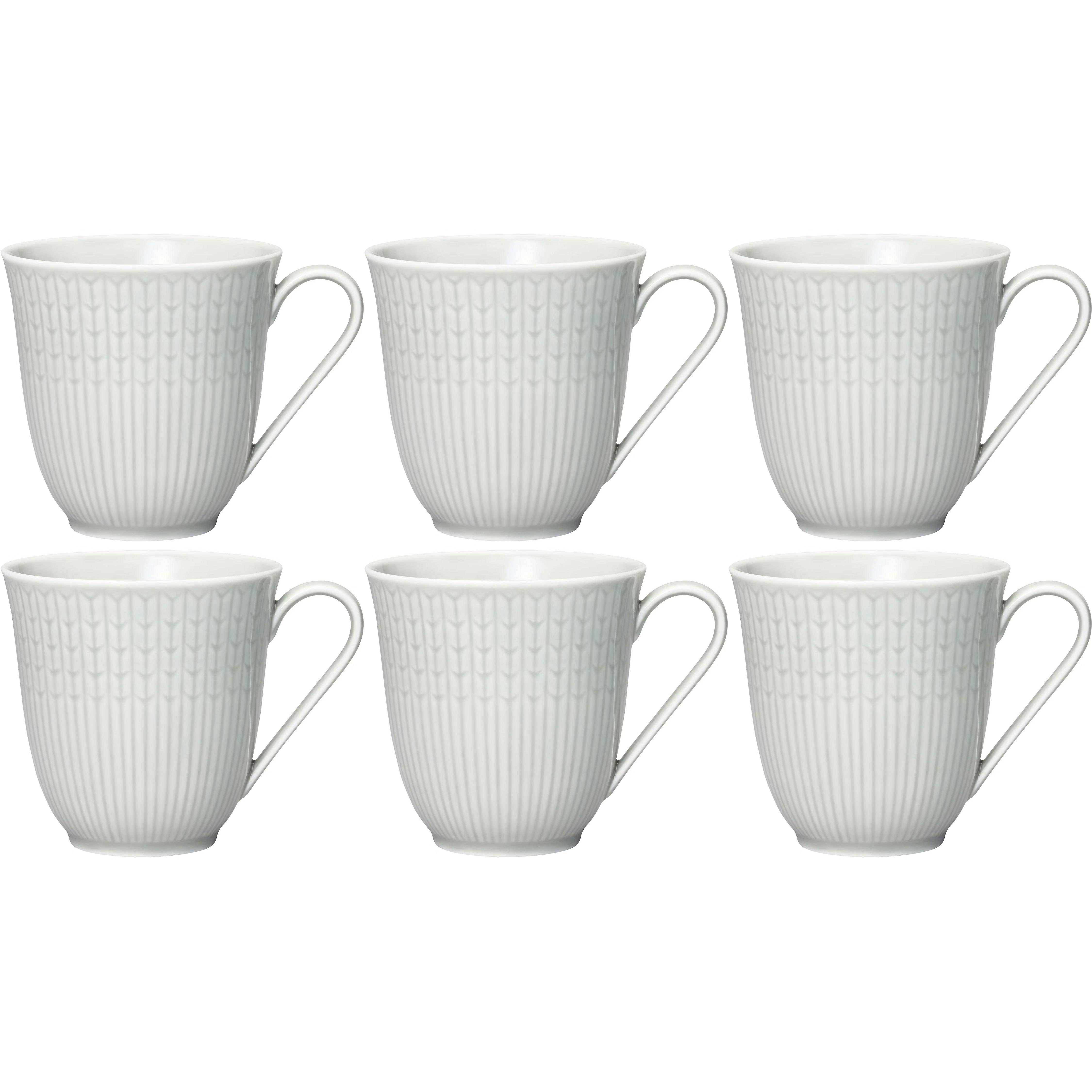 Rörstrand Swedish Grace Krus 30 Cl 6-pak (Light Grey) - Kaffekopper Porcelæn Fog - 1062122, 6-PACK.
