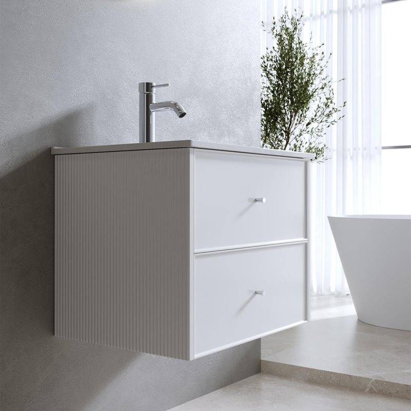 Tvättställsskåp Nooli Living Frid 610 mm Mattvit Mässing