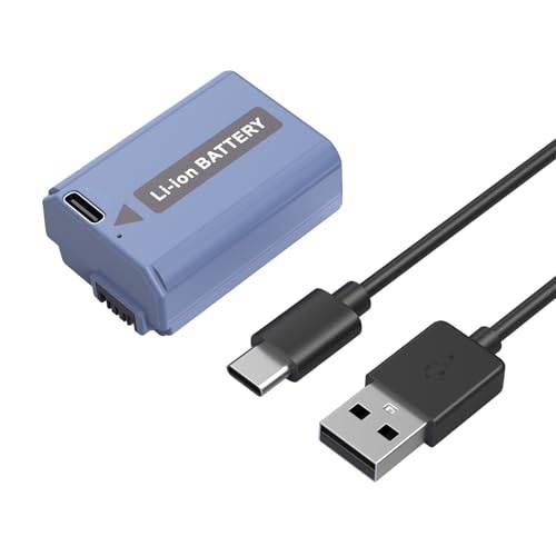 SMALLRIG Battery 1030mAh USB-C Replacement Battery för Sony NP-FW50, 2.25H Full Charged Battery för Sony A7, A7S, A7R, A6400, A6500, A6300, A5000, A5100, A6000, RX10-4330