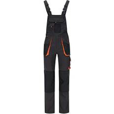 BWOLF ATLAS Latzhose Herren Arbeitshose Schutz-Latzhose Classic mit Multifunktionalen Taschen Grau/Orange (M)