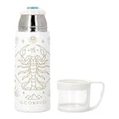 Termos i rostfritt stål med integrerad mugg - Scorpio Sign Astrology Bohemian Zodiac Asters Konstellation - 350 ml - isolerad flaska