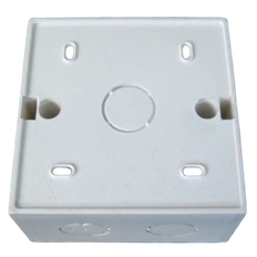 Hvid vægboks til RJ45 panelmontering, 86 x 86 x 43 mm