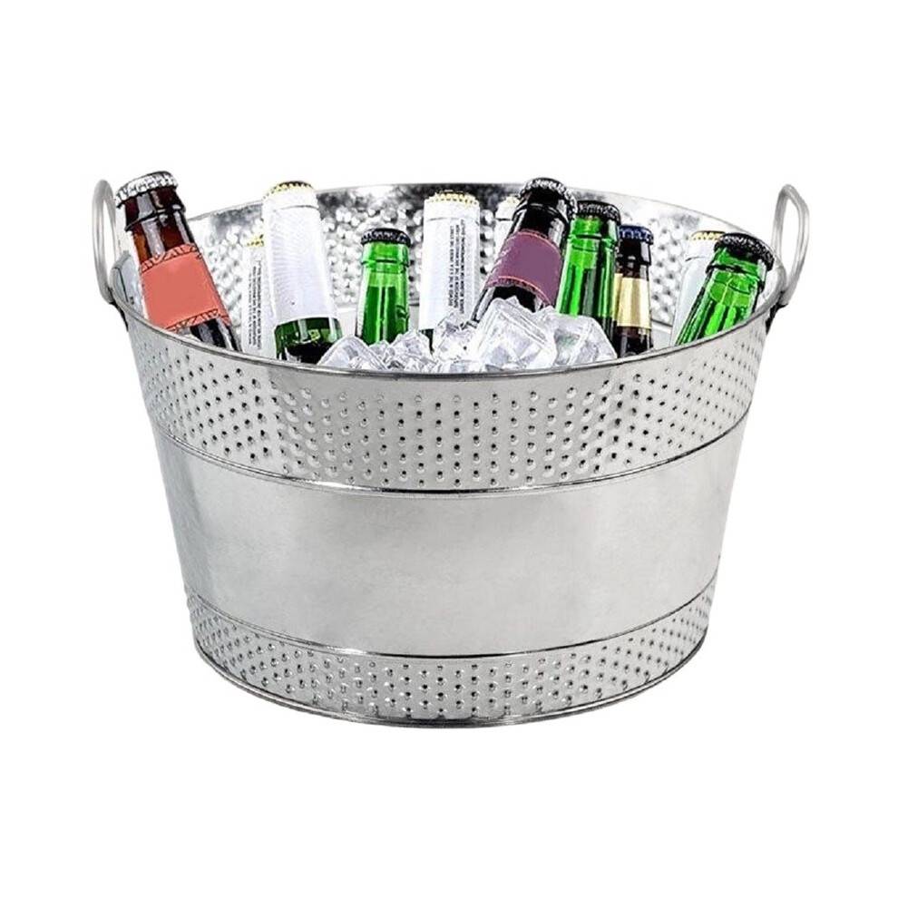 Bucket Metal Ice Bucket Champagne Cocktail Cooler Large Tub Beer Chilling Bucket for Home Party Swim Pool Party