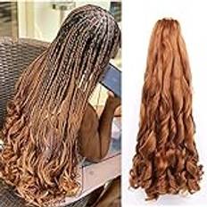 WoWCFyyds 8-pack fransk curl flätning hår 20 tum lös våg spiral lockflätning hårförlängningar 75 g/pack mjuka franska lockar syntetiska hårförlängningar för flätning (30#)
